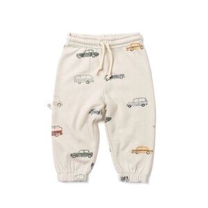 CC Vintage Sweatpants Beige Car Pattern Joggers